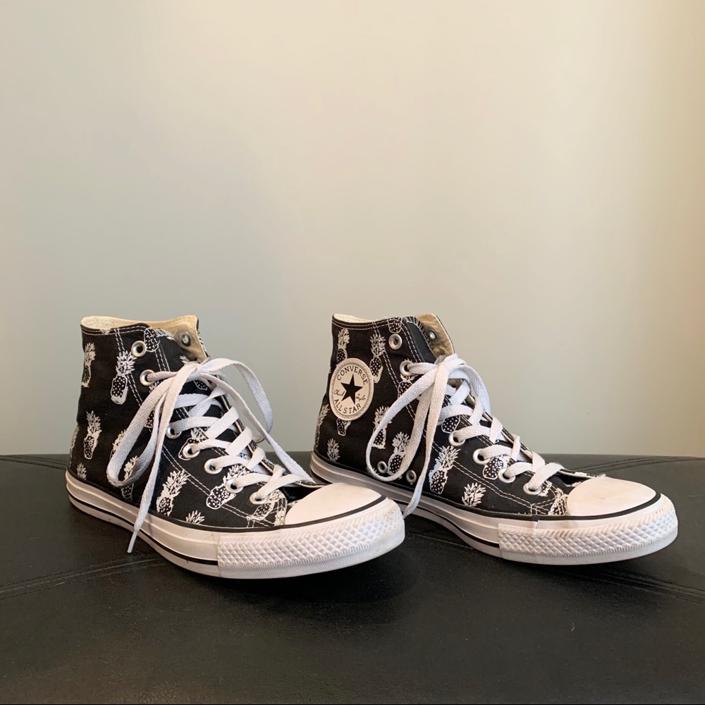 Black Pineapple High Top Converse